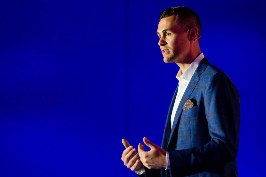 Ryan Hanley on stage